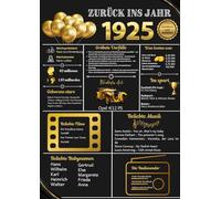 1925 Gästebuch - "Zurück ins Jahr 1925" | Nostalgie-Plakat-Cover | 120 Leere Seiten zum Ausfüllen