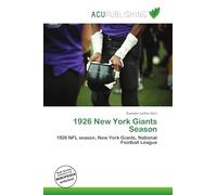 1926 New York Giants Season: 1926 NFL season, New York Giants, National Football League