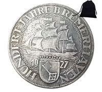 1927 - Monedas alemanas talladas a mano, gran Reichsmark - Faltan historia de la moneda de Prusia, moneda vieja europea + bolsa KaiKBax