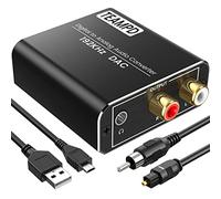 192KHz Convertidor Digital a Analógico, Aluminio TEAMPD DAC Audio Óptico Coaxial(RCA) Toslink SPDIF a Audio Estéreo RCA L/R y Jack 3.5mm con Cable Óptico y Cable USB DC/5V para PS3, PS4, Xbox,HDTV,DVD