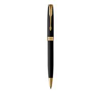 Parker Sonnet bolígrafo | lacado en negro mate con adorno dorado | punta media | en estuche de regalo