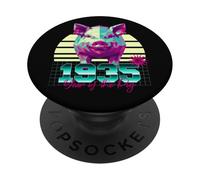 1935 Año del Cerdo Cumpleaños 80 Retro Chino Signo del Zodiaco PopSockets PopGrip Adhesivo