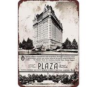 1936 The Plaza Hotel New York - Letrero decorativo de aluminio para patio al aire libre, 8 x 12 pulgadas