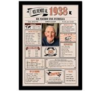 1938 / Con 5 campos Personalizables / Tarjeta Regalo Cumpleaños / 88 Aniversario / Año de Nacimiento / Cartel Decoración Fiesta / Felicitación 88 años Hombre o Mujer / Regalo Original y Especial