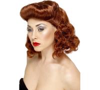 1940s Pin-Up Pelucas Disfraz Mujer 40s Mujer Disfraz Nuevo Peluca