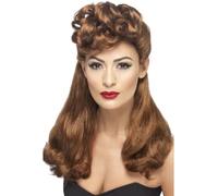 1940s Pin-Up Pelucas Disfraz Mujer 40s Mujer Disfraz Nuevo Peluca