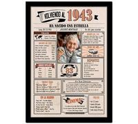 1943 / Con 5 campos Personalizables / Tarjeta Regalo Cumpleaños / 83 Aniversario / Año de Nacimiento / Cartel Decoración Fiesta / Felicitación 83 años Hombre o Mujer / Regalo Original y Especial