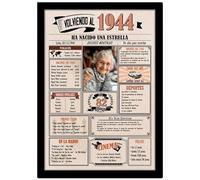 1944 / Con 5 campos Personalizables / Tarjeta Regalo Cumpleaños / 82 Aniversario / Año de Nacimiento / Cartel Decoración Fiesta / Felicitación 82 años Hombre o Mujer / Regalo Original y Especial