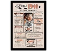 1946 / Con 5 campos Personalizables / Tarjeta Regalo Cumpleaños / 80 Aniversario / Año de Nacimiento / Cartel Decoración Fiesta / Felicitación 80 años Hombre o Mujer / Regalo Original y Especial