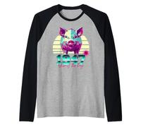 1947 Año del Cerdo Cumpleaños 80 Retro Chino Signo del Zodiaco Camiseta Manga Raglan