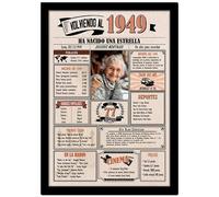 1949 / Con 5 campos Personalizables / Tarjeta Regalo Cumpleaños / 77 Aniversario / Año de Nacimiento / Cartel Decoración Fiesta / Felicitación 77 años Hombre o Mujer / Regalo Original y Especial