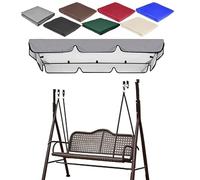 195×125cm Toldo Balancin Jardin Impermeable de 2/3 Plazas, Cubierta de Parasol de Oxford 210D, Tela de Recambio para Columpio de Porche Canopy(Gray,195x125x15cm/76.8x49x6in)