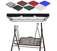 195×125cm Toldo Balancin Jardin Impermeable de 2/3 Plazas, Cubierta de Parasol de Oxford 210D, Tela de Recambio para Columpio de Porche Canopy(Black,190x120x15cm/75x47x6in)