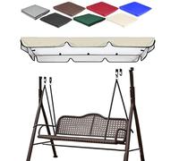195×125cm Toldo Balancin Jardin Impermeable de 2/3 Plazas, Cubierta de Parasol de Oxford 210D, Tela de Recambio para Columpio de Porche Canopy(White,195x125x15cm/76.8x49x6in)