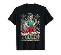 1950s Retro Rockabilly Pinup Vintage Style for Women Camiseta