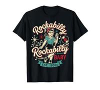 1950s Retro Rockabilly Pinup Vintage Style for Women Camiseta