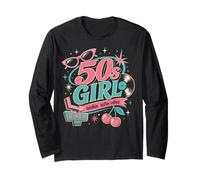 1950s Retro Rockabilly Pinup Vintage Style for Women Manga Larga
