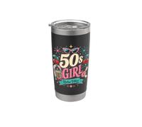 1950s Retro Rockabilly Pinup Vintage Style for Women Vaso térmico de acero inoxidable de doble pared