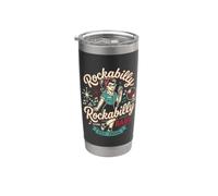1950s Retro Rockabilly Pinup Vintage Style for Women Vaso térmico de acero inoxidable de doble pared