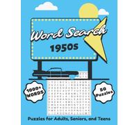 1950s Word Search Puzzle Book: Word Searches with Easy to Read Print about, 1950s Themed, 1950s Music, 1950s Cars, and More | 8.5x11 Inches, 100 pages ... Gift for Vacations, Holidays, and Free Times