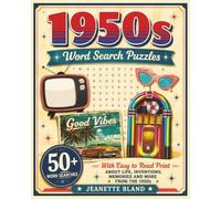 1950s Word Search Puzzles: Word Searches with Easy to Read Print all about the 1950s | 8 x 10 Inches, 110 pages | 50+ puzzles…Gift for Vacations, Holidays and Free Time
