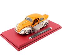1951 Volkswagen VW Beetle Hard Top Custom Plata/Naranja Metalizado 1:18 Maisto Premiere 31018
