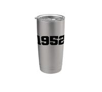 1952 Vintage Arched Varsity Retro Distressed Cumpleaños Año Vaso térmico de acero inoxidable de doble pared