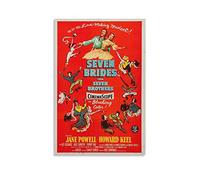 1954 American Musical Film Seven Brides for Seven Brothers Poster Poster Pintura decorativa Lienzo Arte de pared Carteles Sala de estar Pintura Dormitorio 20 x 30 pulgadas (50 x 75 cm)