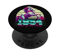 1954 Año del Caballo 80 Retro Vaporwave Zodiaco chino PopSockets PopGrip Adhesivo