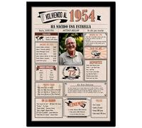 1954 / Con 5 campos Personalizables / Tarjeta Regalo Cumpleaños / 72 Aniversario / Año de Nacimiento / Cartel Decoración Fiesta / Felicitación 72 años Hombre o Mujer / Regalo Original y Especial