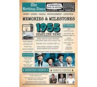 1955 The Birthday Times: Memories, Milestones, and a Memorable Year in Review: Relive 1955 Through Sports, People, Lifestyle and Entertainment. The Perfect Birthday Gift for Someone Special