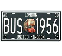 1956 de auto¨²s de Londres Reino Unido cl¨¢sico Auto Placa de Licencia, Grabado, tama?o de la Etiqueta 15,2 x 30,5 cm