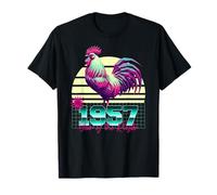 1957 Año del Gallo 80 Retro Vaporwave Zodiaco chino Camiseta