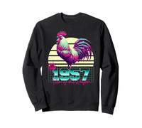1957 Año del Gallo 80 Retro Vaporwave Zodiaco chino Sudadera