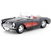 1957 Chevrolet Corvette Convertible Negro/Rojo 1:24 Welly 29393
