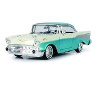1957 Chevy Bel Air Lowrider turquesa metαlico y blanco Get Low Series 1/24 Diecast Model Car por Motormax 79029