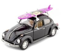 1959 Volkswagen VW Kafer Con Tabla de Surf Negro 1:24 Welly 22436