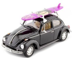 1959 Volkswagen VW Kafer Con Tabla de Surf Negro 1:24 Welly 22436