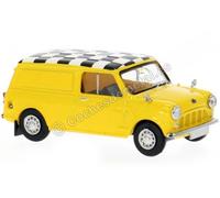 1960 Austin Mini Countryman Bandera de Cuadros Amarillo 1:87 (H0) Brekina 15364