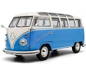 1962 Volkswagen VW T1 Samba Bus Azul/Blanco 1:18 Solido S1813401