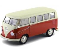 1963 Volkswagen T1 Classical Microbus Rojo/Blanco 1:18 Welly 18054