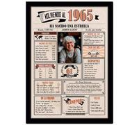 1965 / Con 5 campos Personalizables / Tarjeta Regalo Cumpleaños / 61 Aniversario / Año de Nacimiento / Cartel Decoración Fiesta / Felicitación 61 años Hombre o Mujer / Regalo Original y Especial
