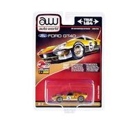 1966 Ford GT40#5 Gold Limited Edition a 3600 Piezas en Todo el Mundo 1/64 Diecast Model Car by Auto World CP7923