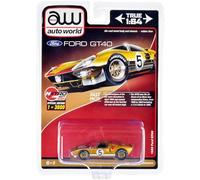 1966 Ford GT40#5 Gold Limited Edition a 3600 Piezas en Todo el Mundo 1/64 Diecast Model Car by Auto World CP7923