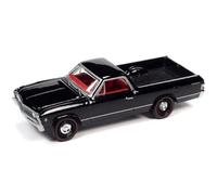 1967 Chevy El Camino Esmoquin negro con interior rojo Classic Gold Collection Series Edición limitada a 11652 piezas en todo el mundo 1/64 Diecast Model Car por Johnny Lightning JLCG028-JLSP225B