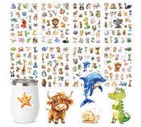 197 Pegatinas Animales Estrella Lámina Brillante, Adhesivos de Vinilo Brillantes, 8 Láminas, Regalo para Estudiantes, Amigos y Compañeros de Clase, 12.5x16.8cm