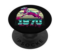 1970 Año del Perro Cumpleaños 80s Retro Chino Signo del Zodiaco PopSockets PopGrip Adhesivo