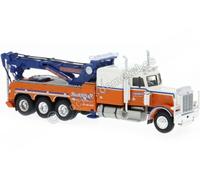 1973 Camión con grúa Peterbilt 359 "Suburban" Naranja/Blanco 1:87 Brekina 86277