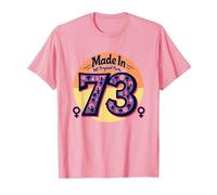 1973 Mujeres Made In All Original Parts Retro Peace Birthday Camiseta, Hombre, Rosado, M