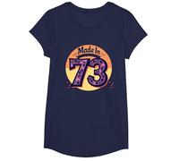 1973 Mujeres Made In All Original Parts Retro Peace Birthday Camiseta, Niñas, Azul Marino, XS